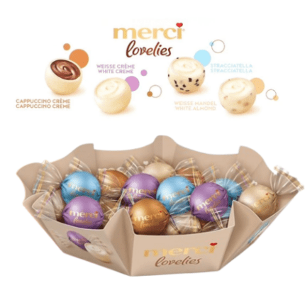 merci lovelies white na prezent bombonierka z niemiec