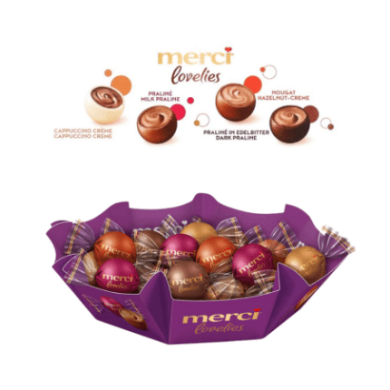 Merci Lovelies Cream 185g – niemieckie praliny z aksamitnym kremowym nadzieniem