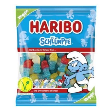 Wegańskie żelki Haribo Schlupfe Veggie 175g w kształcie Smerfów